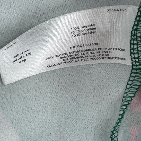 Carter’s Adult Christmas Santa Claus Sled Reindeer  Shirt /Pants Pajama-Size XXL - Picture 4 of 5